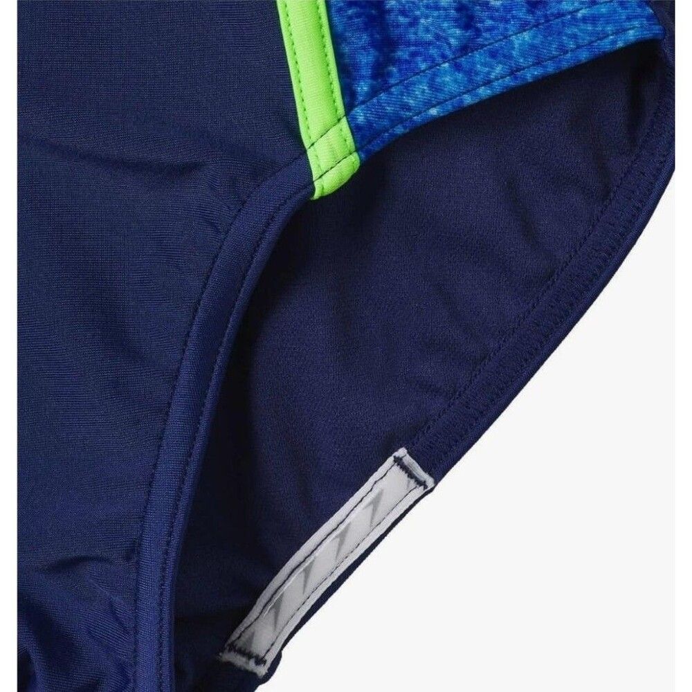 Speedo Youth Girls S (7/8) Racerback Sport Splice One Piece Swimsuit Blue Green — image 5 of 7